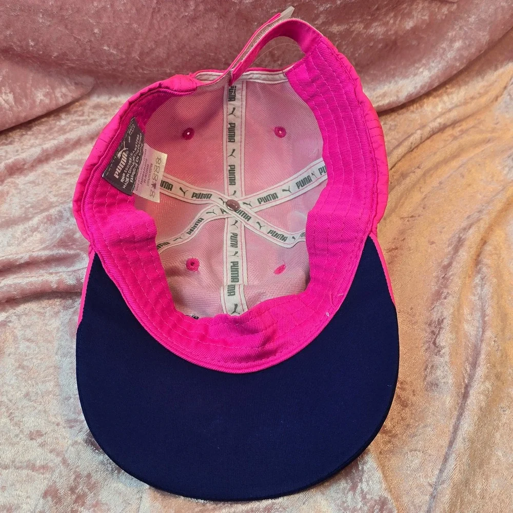 Puma Kids Hot Pink Navy Blue Athletic Baseball Cap Adjustable Hat
